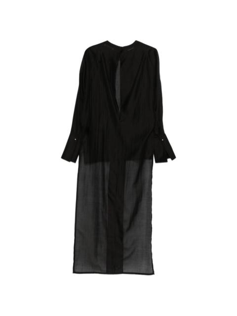 DARKPARK Marine asymmetric semi-sheer shirt