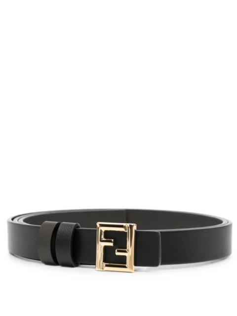 FENDI FF REVERSIBLE BELT 20 MM IN BLACK AND DARK BROWN LEATHER