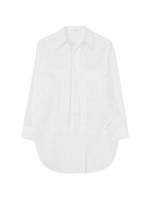 long-sleeve tied cotton shirt
