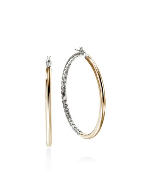 JOHN HARDY JH Essential Hoop Earring, Gold, Sterling Silver, 49.5MM