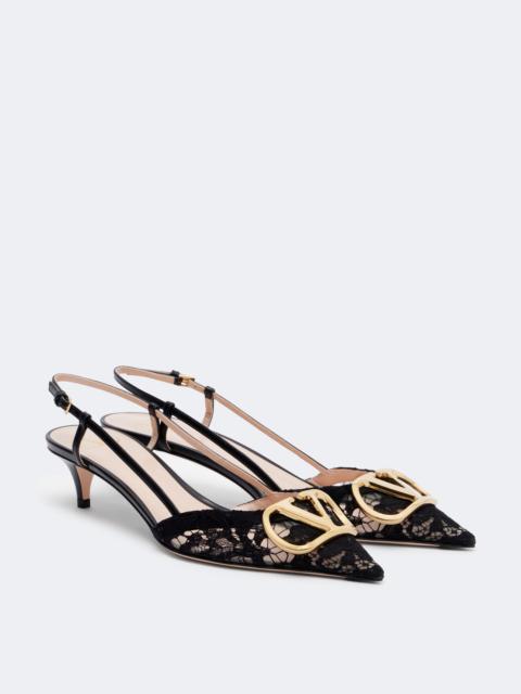 Valentino VLogo lace slingback pumps