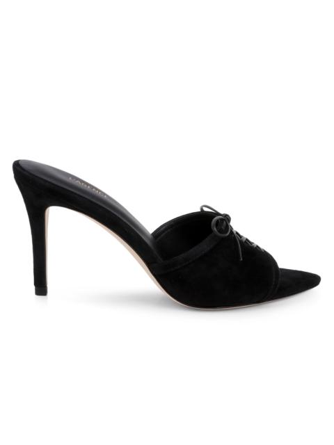 L'AGENCE Women's Thames II 90MM Suede Slip-On Sandals - Black Suede