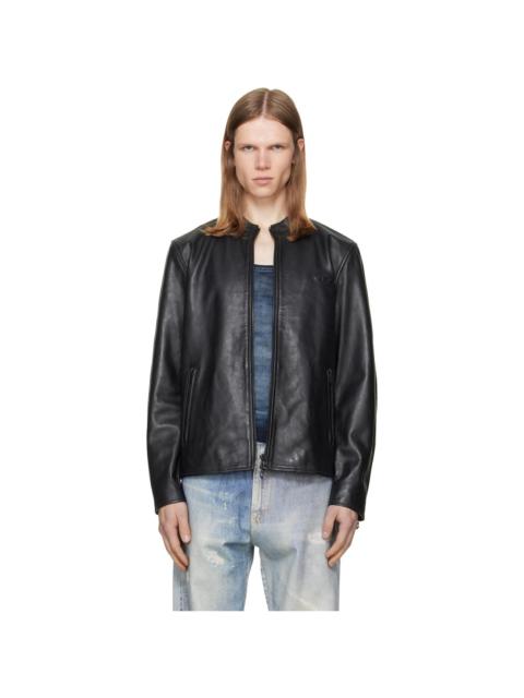 Diesel Black L-Tad-Wrd Leather Jacket