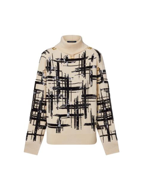 Louis Vuitton Graphic Sequin Turtleneck Sweater