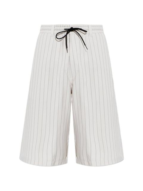 Y-3 pinstripe drawstring shorts