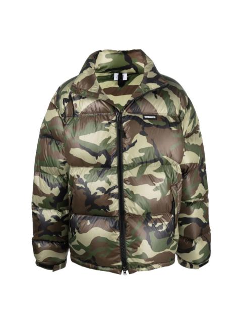 Camouflage-print Logo puffer jacket