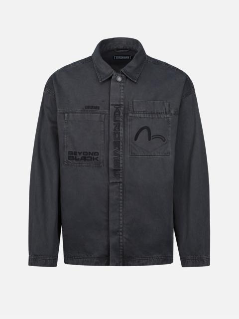 EVISU Logo Embroidery Garment Washed Shirt Jacket