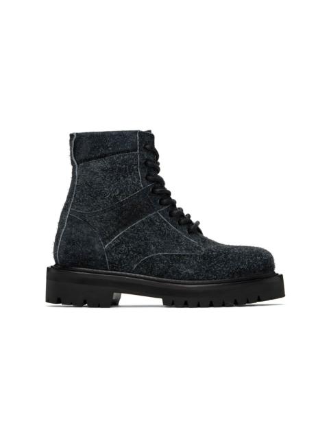 JUUN.J Black Vibram Sole Nubuck Military Boots