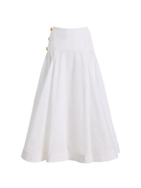 FRANÇOISE Tallulah Ruffled Cotton Midi Skirt
