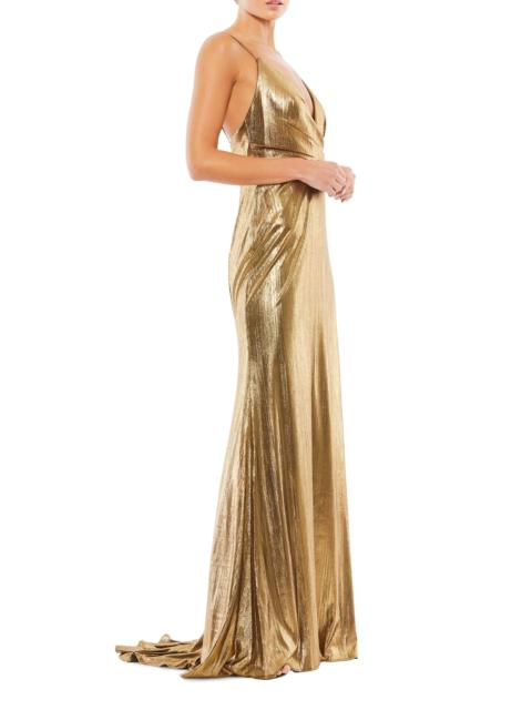 MAC DUGGAL Women's Metallic Mermaid Gown - Bronze