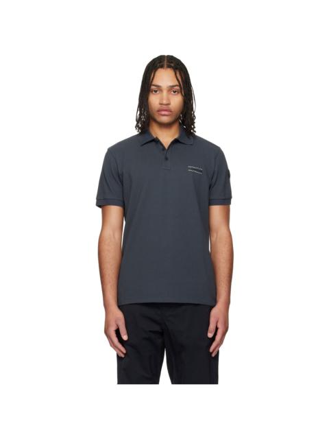 Moncler Gray 'Matt Black' Logo Short Sleeve Polo