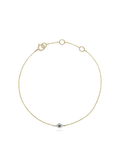 STONE AND STRAND Mini Pave Diamond Evil Eye Bracelet