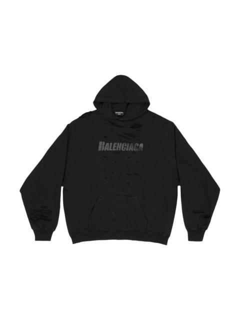 BALENCIAGA Balenciaga Caps Destroyed Oversize Fit Hoodie Black/Black