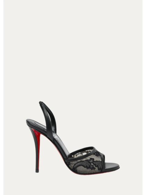 Christian Louboutin 100mm Miss Z Lace Slingback Sandals