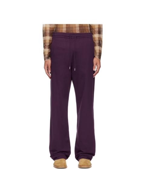 Dries Van Noten Purple Drawstring Sweatpants