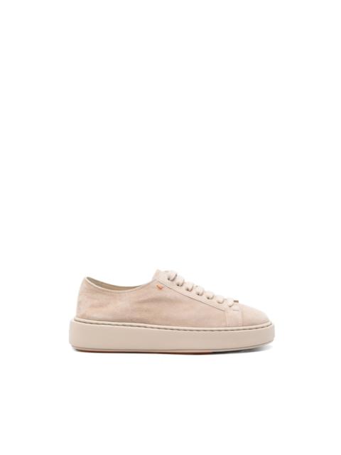 Santoni lace-fatening suede sneakers