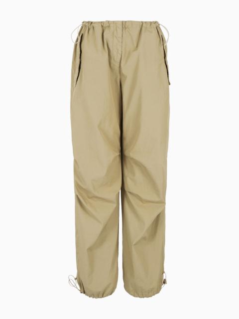 Emporio Armani Sustainability Values Capsule Collection organic poplin drawstring trousers