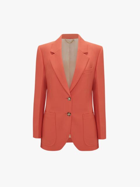 Victoria Beckham Patch Pocket Jacket In Papaya