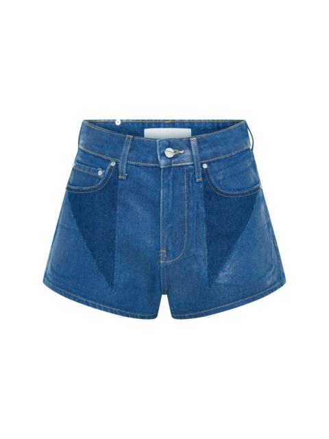 Dion Lee laminated darted denim shorts