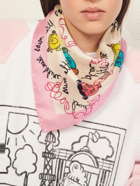 Sandro Printed silk twill scarf