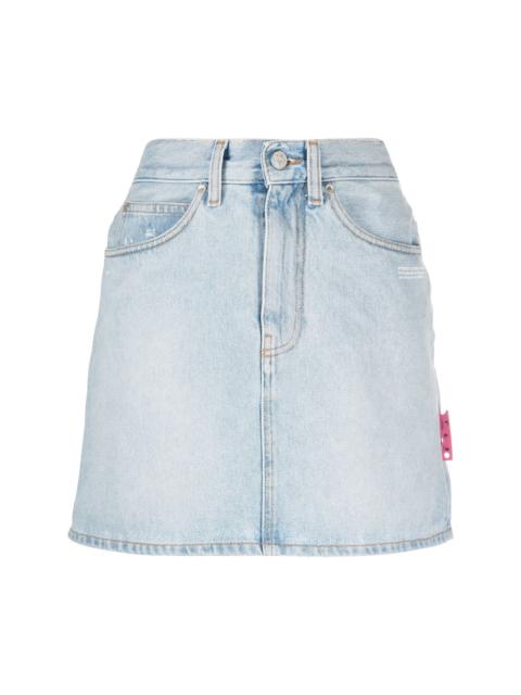 Off-White high-waist denim mini skirt