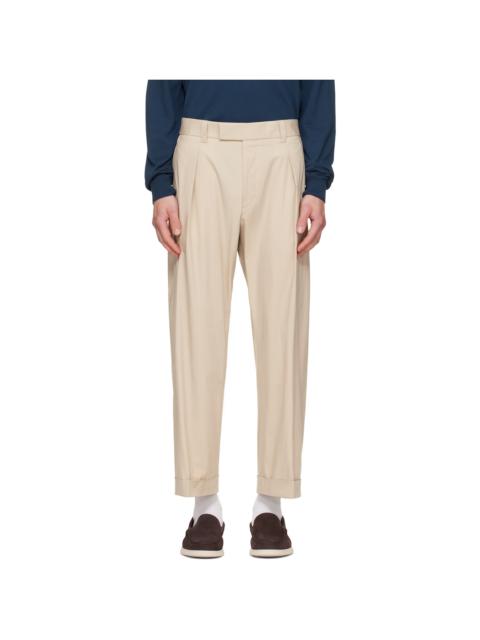 BOSS Beige Relaxed-Fit Trousers