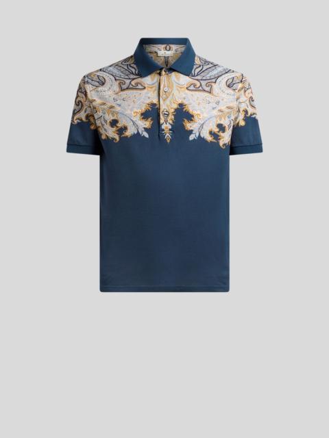 Etro COTTON PIQUE POLO SHIRT WITH PLACED PRINT