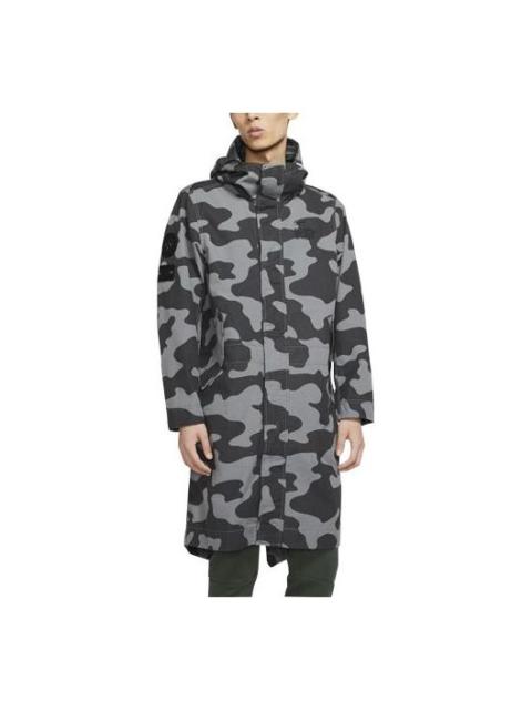 Nike Nike Sportswear 중간 길이 위장 후드 방풍 캐주얼 재킷 회색 어두운 회색 CK2537-084