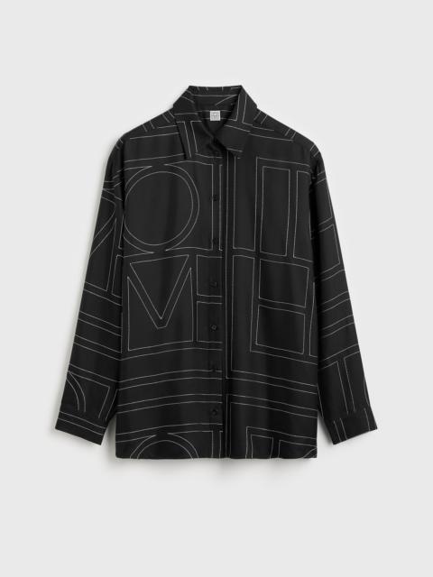 TOTEME Classic embroidered shirt black