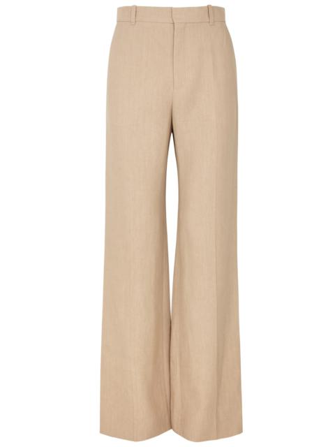 Flared linen trousers