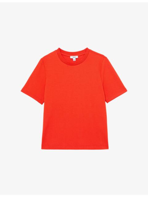 REISS Josie Ribbed Stretch-Cotton T-Shirt