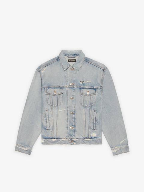 Barcode Large Fit Jacket in Blue