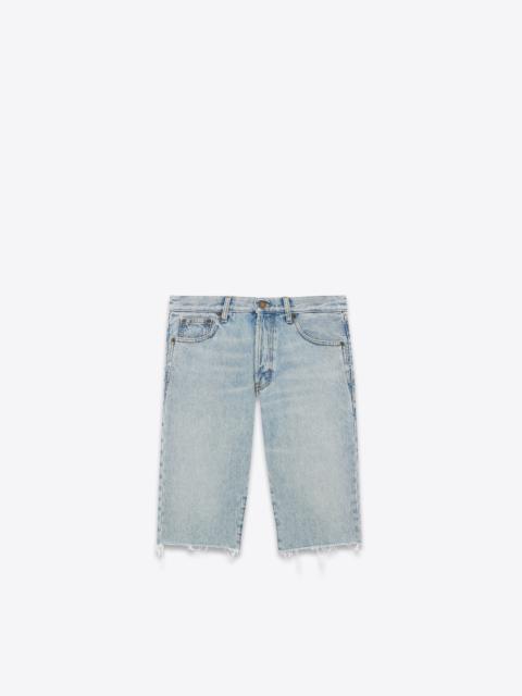 SAINT LAURENT relaxed-fit shorts in tuscon blue denim