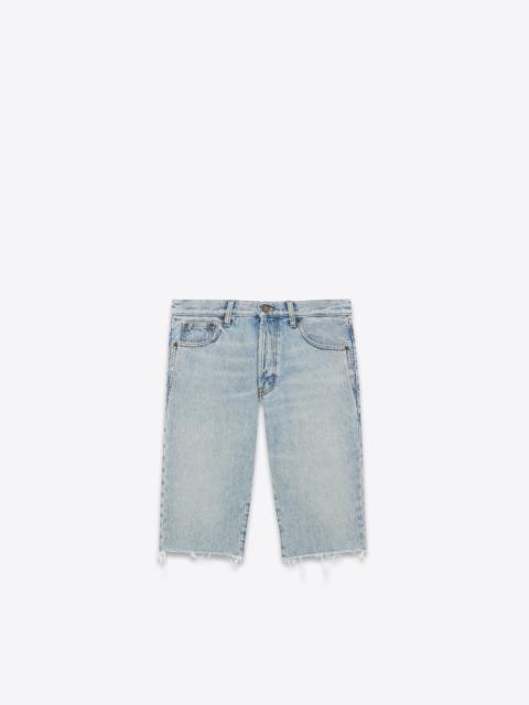 SAINT LAURENT relaxed-fit shorts in tuscon blue denim