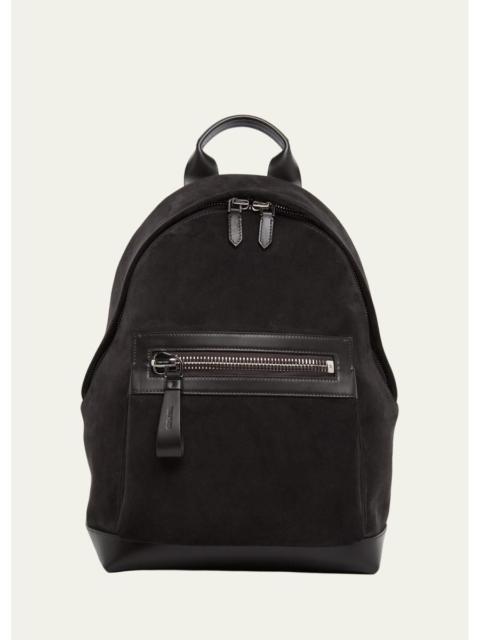TOM FORD Men's Buckley Suede Leather-Trim Backpack