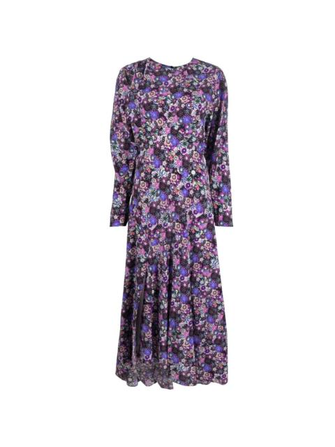 floral-print long-sleeve maxi dress