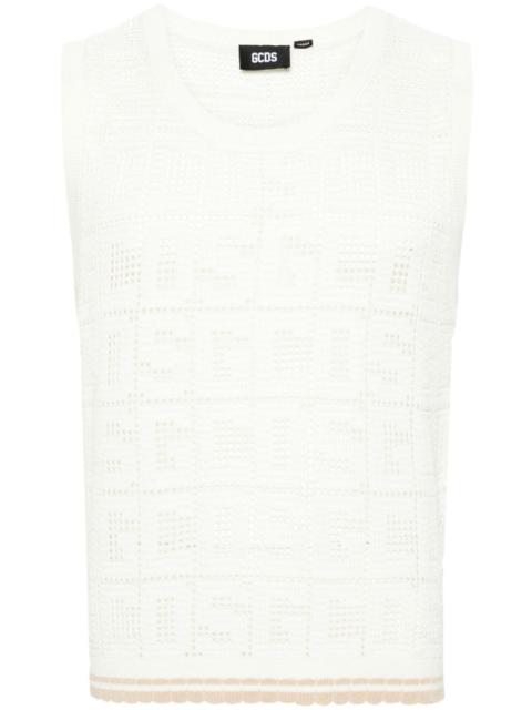 GCDS monogram macramÃ© sleeveless jumper