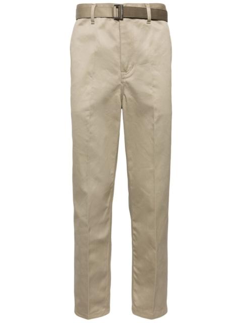 sacai belted chino trousers