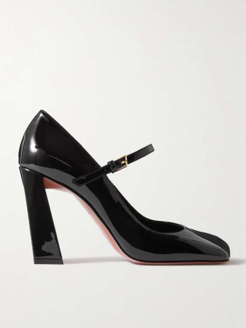 Amina Muaddi Charlotte patent-leather Mary Jane pumps