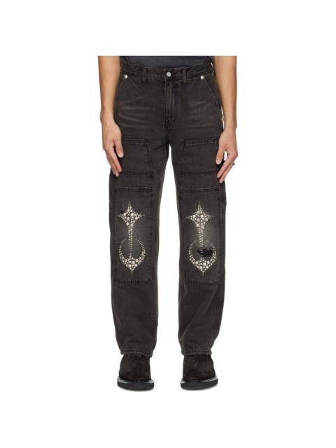Thug Club Black Studded Knee Carpenter Jeans