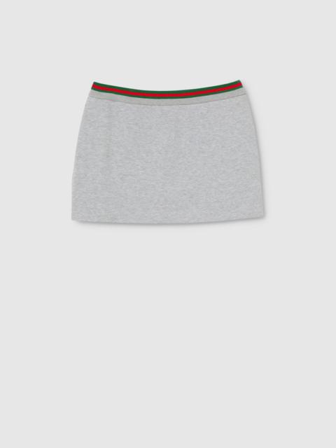 GUCCI Cotton jersey skirt with Web