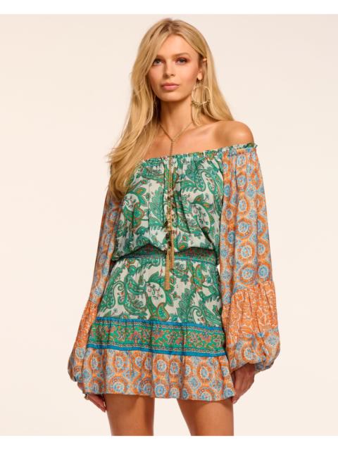 RAMY BROOK Claudine Smocked Off-The-Shoulder Mini Dress