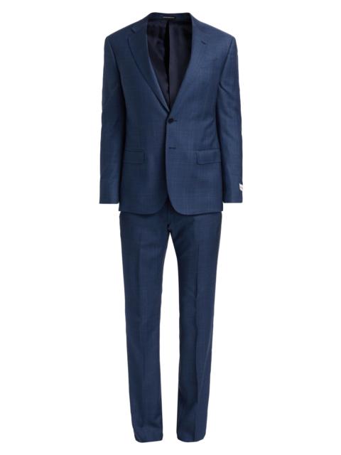 EMPORIO ARMANI Men's Glen Check Virgin Wool Single-Breasted Suit - Dark Blue
