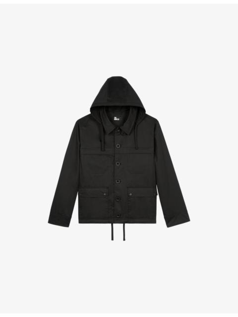 The Kooples Patch-Pocket Regular-Fit Hooded Cotton Jacket