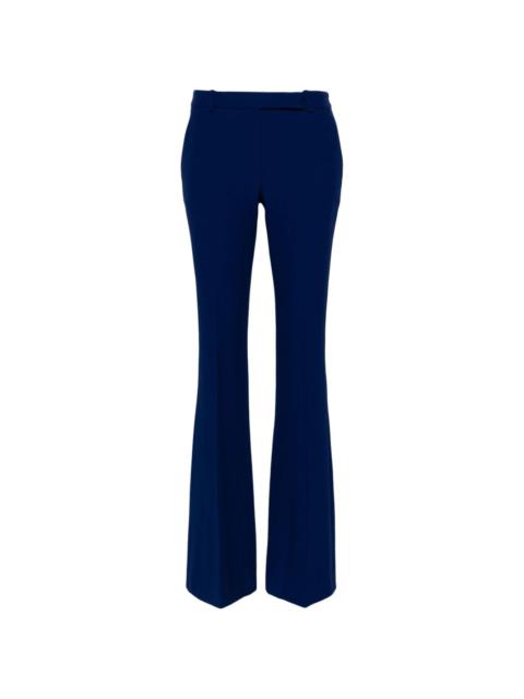 low-rise crepe flared trousers