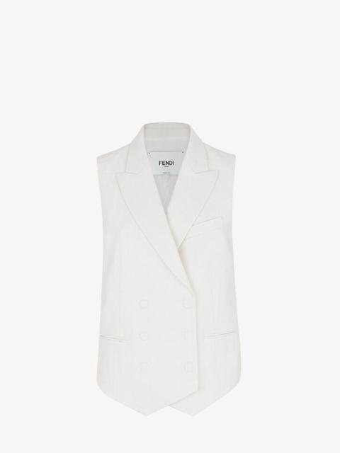 FENDI White linen vest
