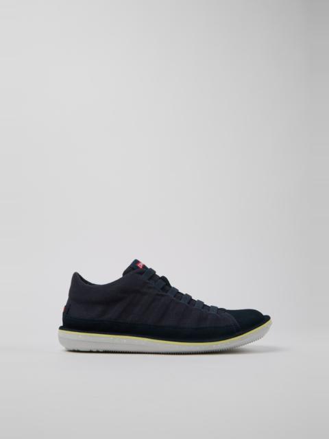 CAMPER Beetle Blue Recycled Cotton and Nubuck Ankle Boots for Men.
