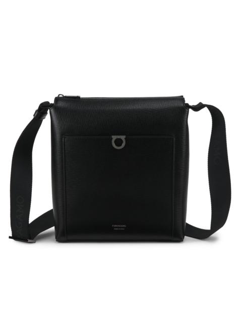 FERRAGAMO Men's Trading Gancio Leather Crossbody Bag - Nero