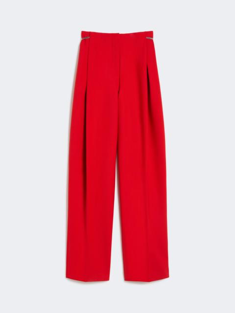 FANTE Pleated stretch wool trousers - RED