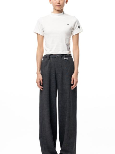 Maison MIHARAYASUHIRO Mock Neck Cropped Short Sleeve T-shirt